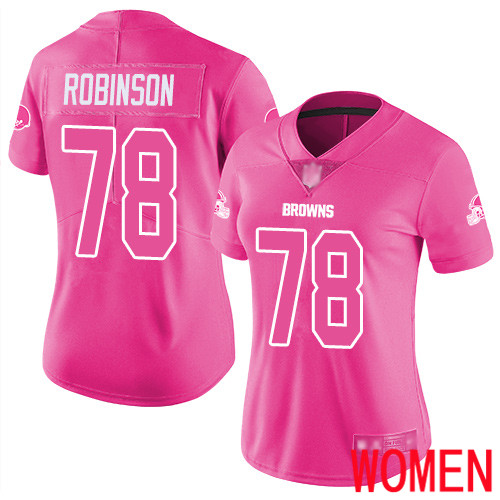Cleveland Browns Greg Robinson Women Pink Limited Jersey #78 NFL Football Rush Fashion